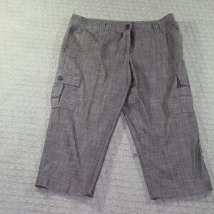 AB Studio Women's Sz 12 Brown High Rise Capri Cargo Pants